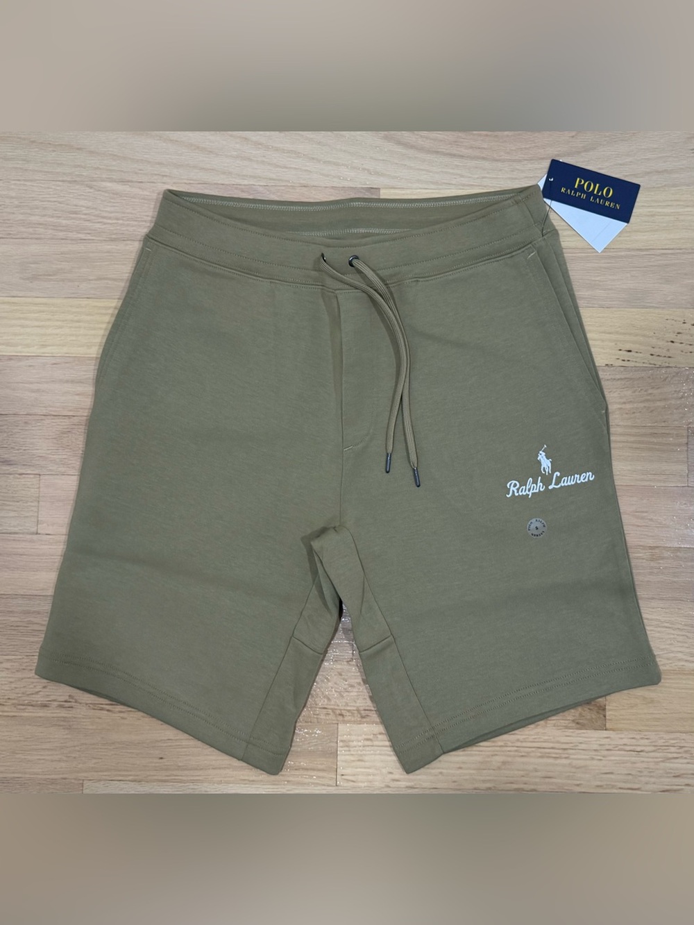 Polo Ralph Lauren Men’s Double Knit Tech Stitched Pony Athletic Shorts NWT Tan S